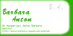 barbara anton business card